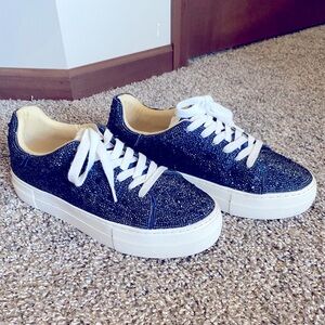 [Betsey Johnson] Navy Rhinestone Sidny Sneakers